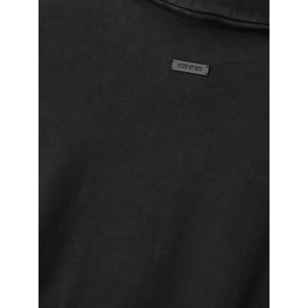 Fear of God Sunfaded Half Zip Polo Sweatshirt in Black | Sweatshirts | Coveti