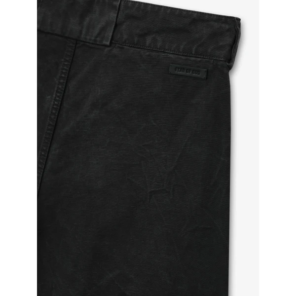 Fear of God Washed Canvas Utility Shorts in Washed Black | Shorts | Coveti
