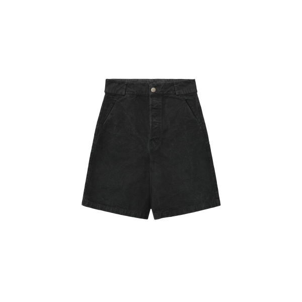 Fear of God Washed Canvas Utility Shorts in Washed Black | Coveti