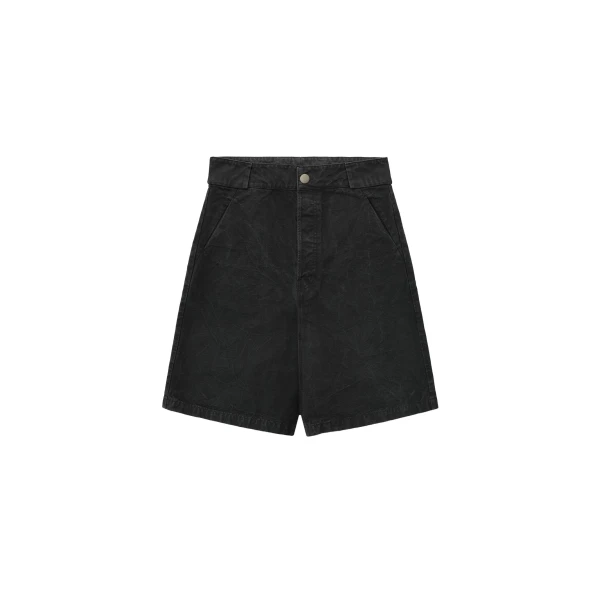 Fear of God Washed Canvas Utility Shorts in Washed Black | Coveti