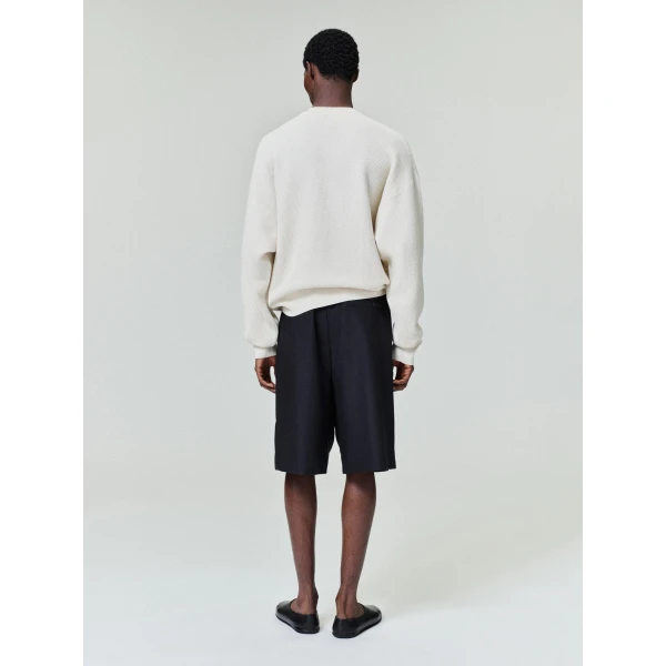 Fear of God Wool Cotton Sport Mesh Knit Sweater in Cream | Men Knitwear | Coveti