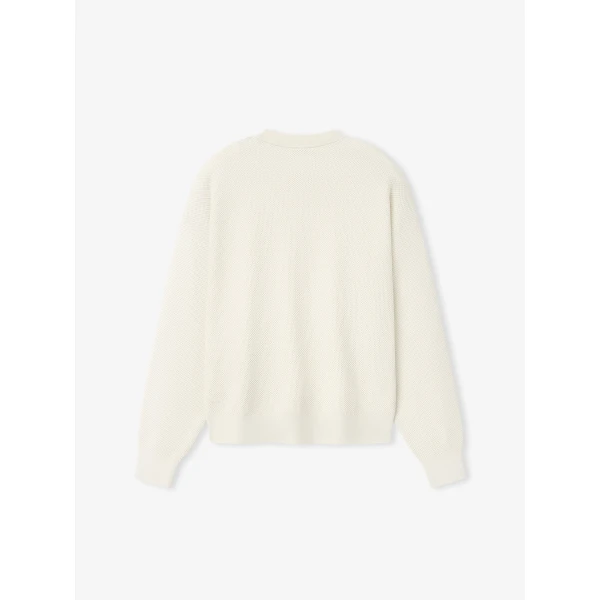 Fear of God Wool Cotton Sport Mesh Knit Sweater in Cream | Men Knitwear | Coveti