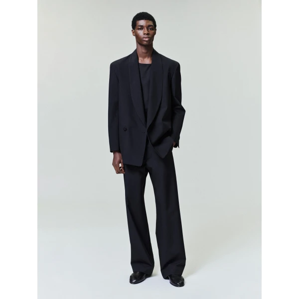 Fear of God Wool Poplin Casual Flat Front Pants in Black | Pants | Coveti
