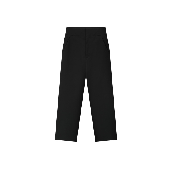 Fear of God Wool Poplin Casual Flat Front Pants in Black | Coveti