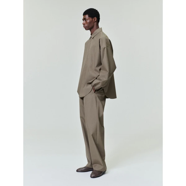Fear of God Wool Poplin Casual Flat Front Pants in Clay | Pants | Coveti