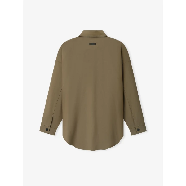 Fear of God Wool Poplin Relaxed Shirt in Clay | Men Shirts | Coveti