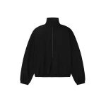 Fear of God Wool Ripstop Half Zip Track Jacket in Black | Coveti