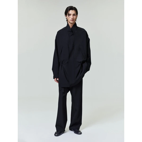 Fear of God Wool Ripstop Parka in Black | Men Coats | Coveti