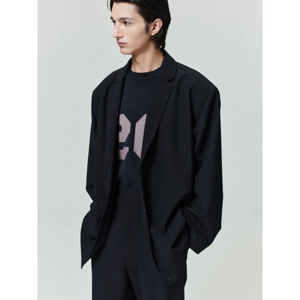 Fear of God Wool Ripstop Relaxed Long Jacket in Black | Men Jackets | Coveti