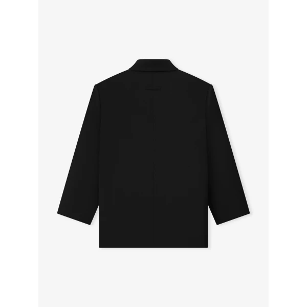 Fear of God Wool Ripstop Relaxed Long Jacket in Black | Men Jackets | Coveti