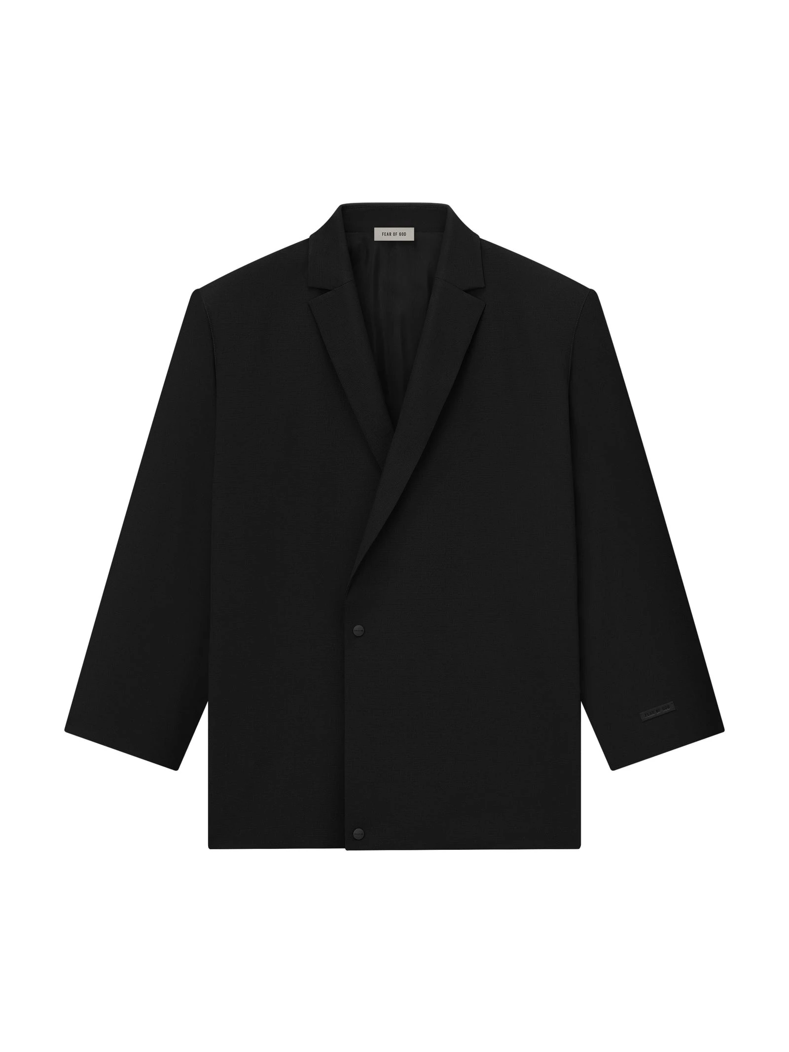 Fear of God Wool Ripstop Relaxed Long Jacket in Black Fear of God Wool Ripstop Relaxed Long Jacket in Black | Coveti