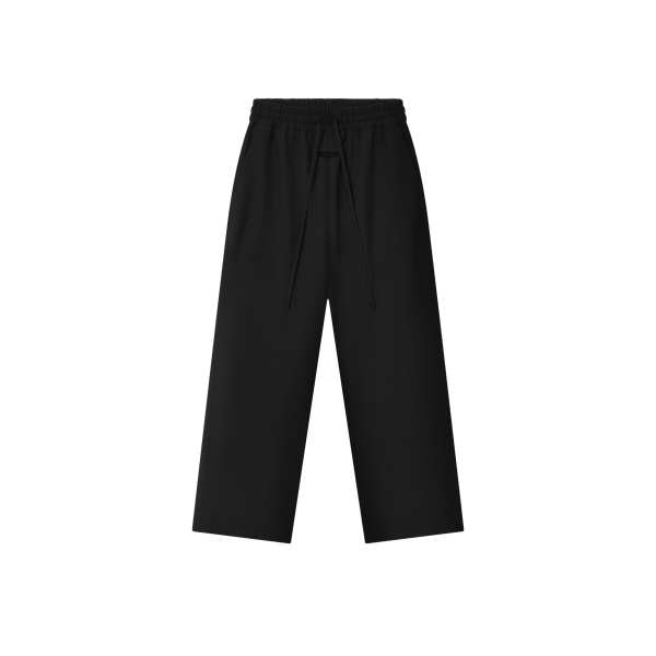 Fear of God Wool Ripstop Wide Leg Drawstring Pants in Black | Coveti