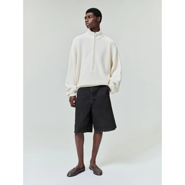 Fear of God Zip-Up Sweater Long Sleeve in Cream | Men Knitwear | Coveti
