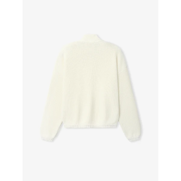 Fear of God Zip-Up Sweater Long Sleeve in Cream | Men Knitwear | Coveti
