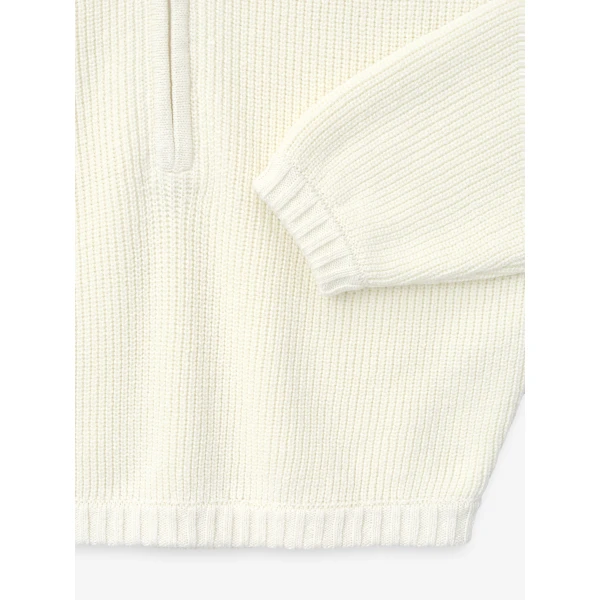 Fear of God Zip-Up Sweater Long Sleeve in Cream | Men Knitwear | Coveti