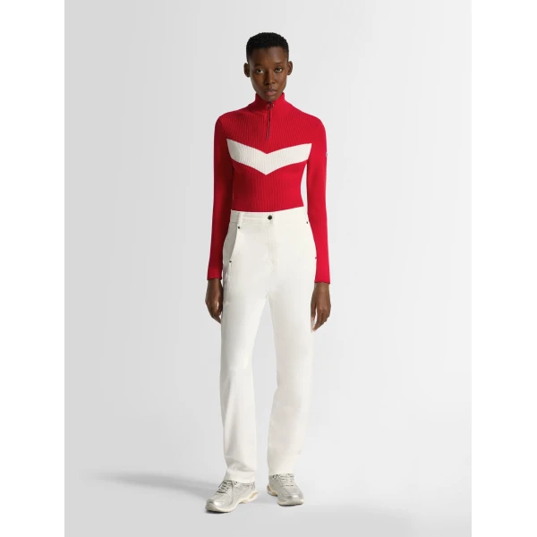 Fusalp Andromede Sweater in Racing Red and Snow, view 2 | Sweaters | Coveti