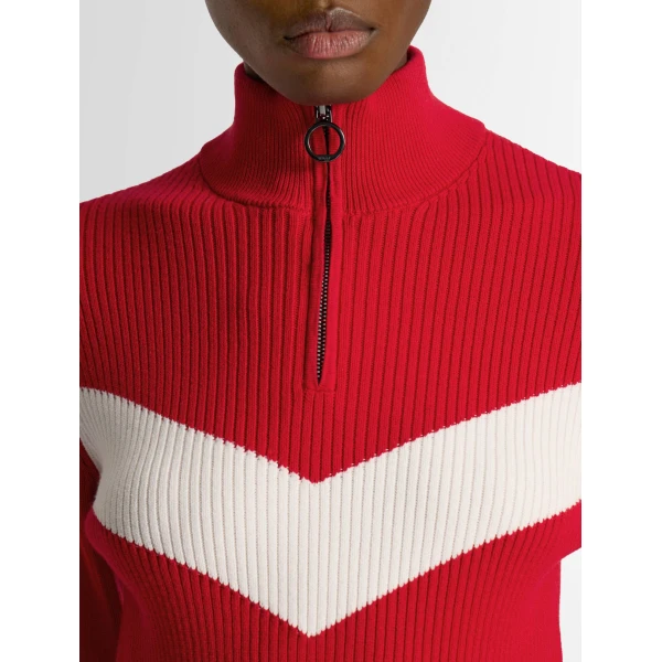 Fusalp Andromede Sweater in Racing Red and Snow, view 5 | Sweaters | Coveti