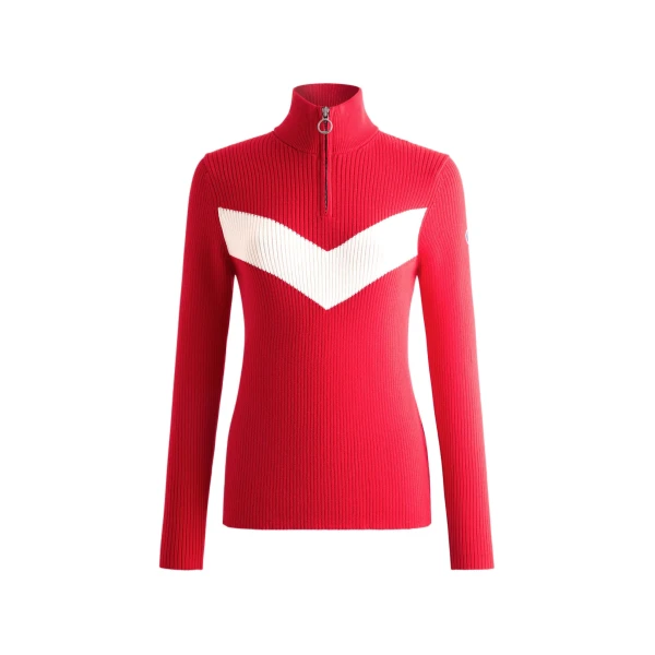 Fusalp Andromede Sweater in Racing Red and Snow | Sweaters | Coveti