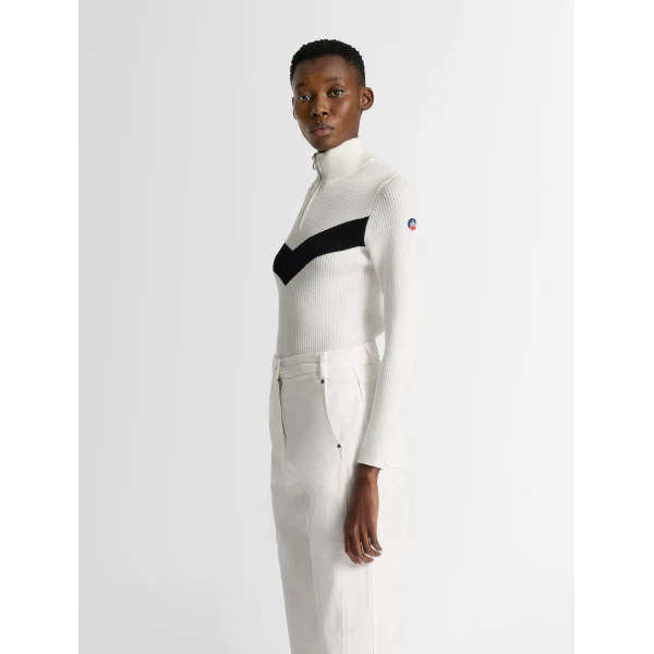 Fusalp Andromede Sweater in Snow and Black, view 3 | Sweaters | Coveti