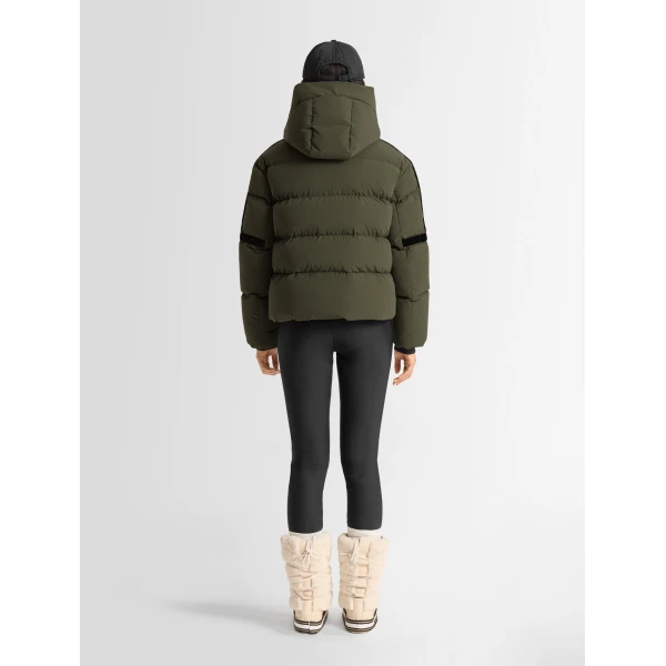 Fusalp Barsy Down Jacket in Moss Green and Black, view 4 | Ski Jackets | Coveti