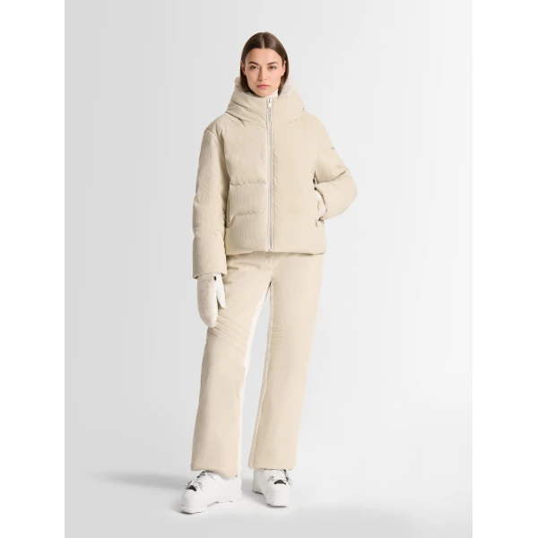 Fusalp Barsy Velvet Down Jacket in Desert, view 2 | Ski Jackets | Coveti