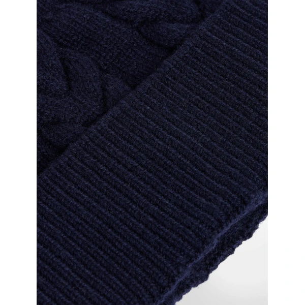 Fusalp Cable Beanie in Navy, view 4 | Hats | Coveti