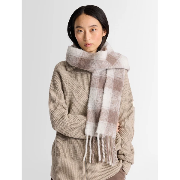Fusalp Check Scarf in Ombre Check Arctic Wolf and Falcon, view 2 | Scarves | Coveti
