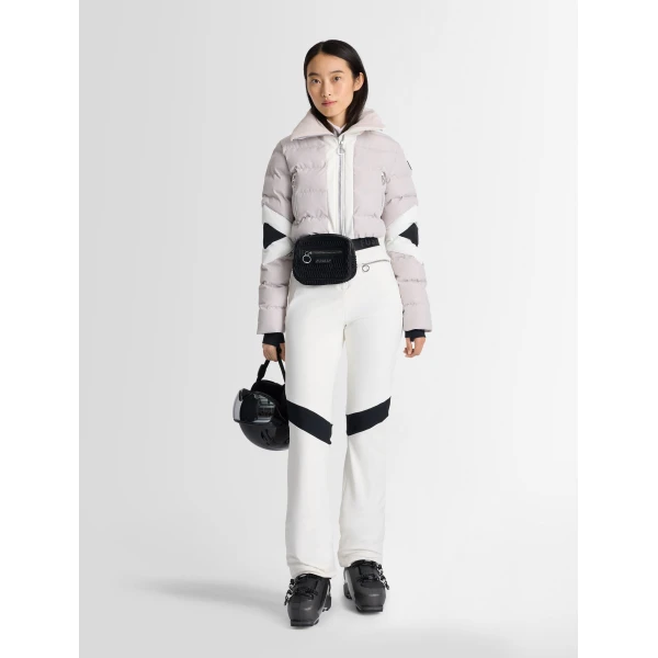 Fusalp Clarisse Ski Suit in Mastic, Snow and Black, view 2 | Ski Suits | Coveti
