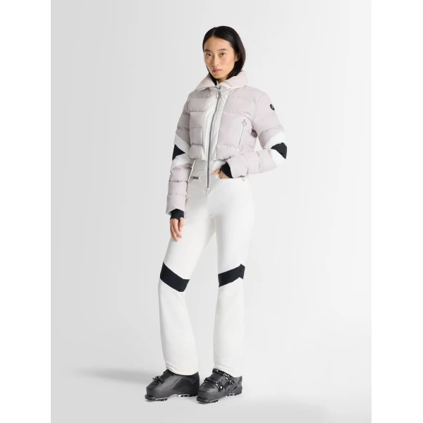 Fusalp Clarisse Ski Suit in Mastic, Snow and Black, view 3 | Ski Suits | Coveti