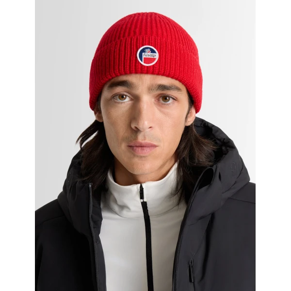 Fusalp Cosmic Beanie in Racing Red, view 5 | Hats | Coveti