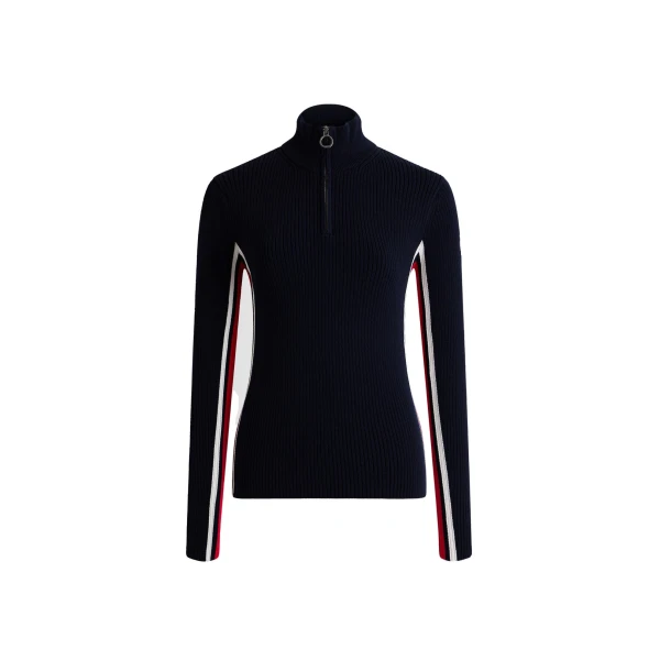 Deltanao Sweater in Navy, Racing Red and Snow