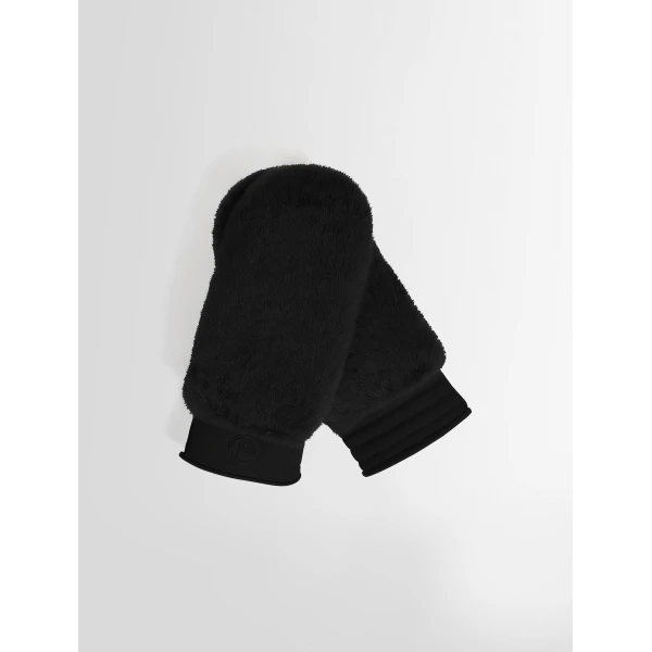 Fusalp Fake Fur Ski Gloves in Black, view 2 | Gloves | Coveti