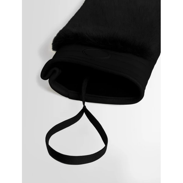 Fusalp Fake Fur Ski Gloves in Black, view 4 | Gloves | Coveti