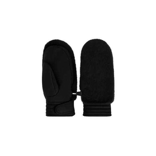 Fusalp Fake Fur Ski Gloves in Black | Gloves | Coveti