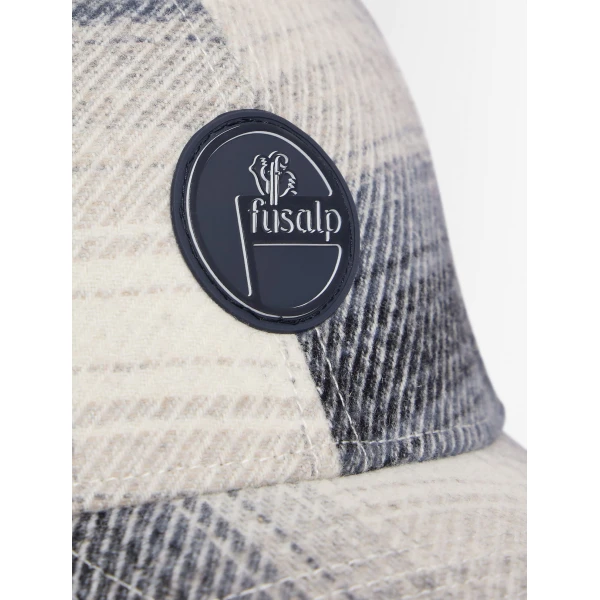 Fusalp Gavi Cap in Ombre Check Arctic Wolf and Grove, view 3 | Hats | Coveti