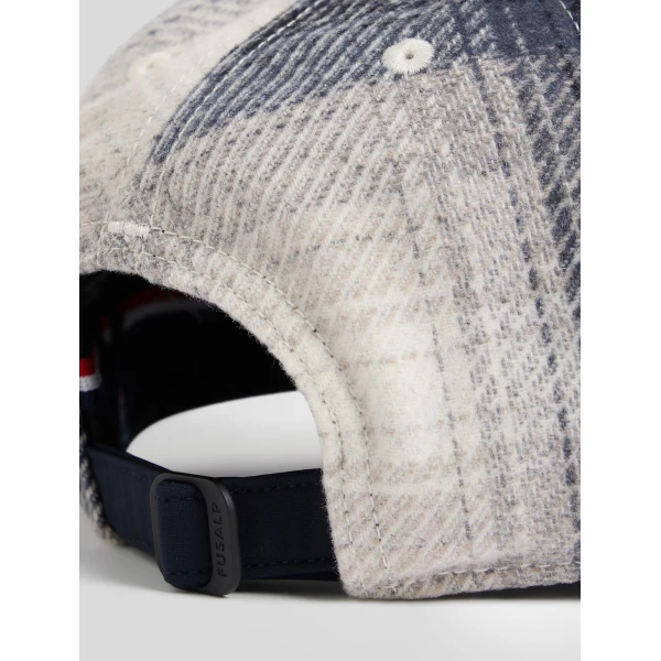 Fusalp Gavi Cap in Ombre Check Arctic Wolf and Grove, view 4 | Hats | Coveti