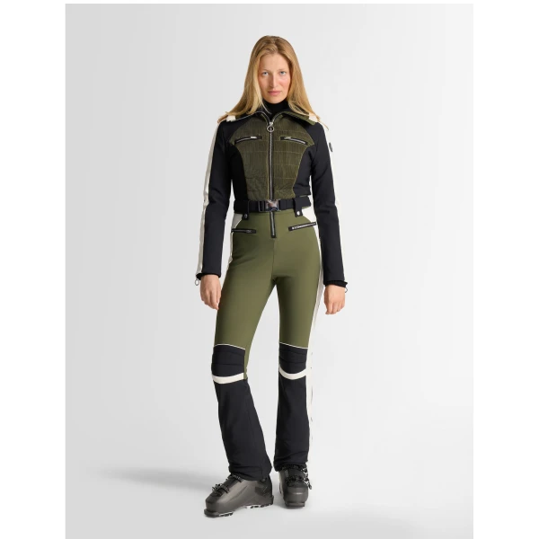 Fusalp Jorket Ski Suit in Moss Green, Black and Snow, view 2 | Ski Suits | Coveti