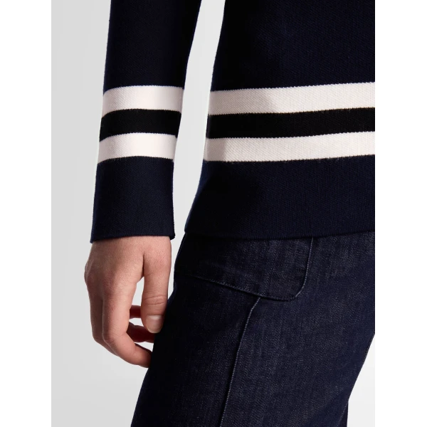 Fusalp Judith Sweater in Navy and Snow, view 5 | Turtlenecks | Coveti