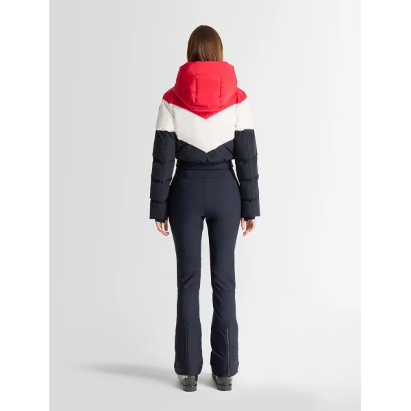 Fusalp Kira Ski Suit in Navy and Racing Red, view 4 | Ski Suits | Coveti