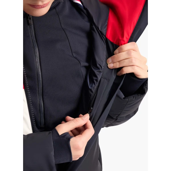 Fusalp Kira Ski Suit in Navy and Racing Red, view 5 | Ski Suits | Coveti