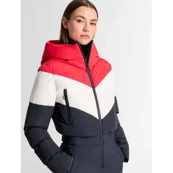 Fusalp Kira Ski Suit in Navy and Racing Red, view 6 | Ski Suits | Coveti