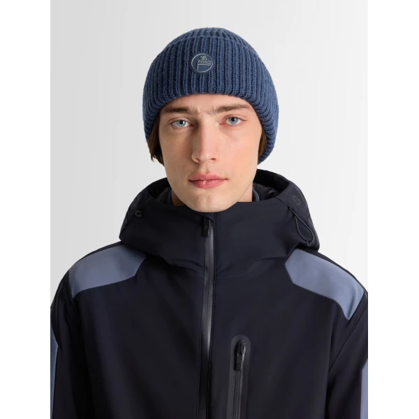 Fusalp Knit Beanie in Grey Sea, view 5 | Hats | Coveti
