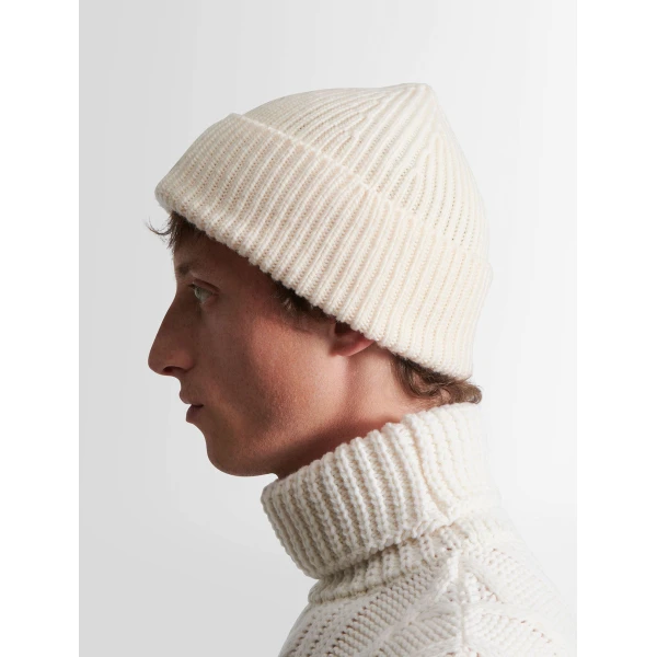 Fusalp Knit Beanie in Snow, view 6 | Hats | Coveti