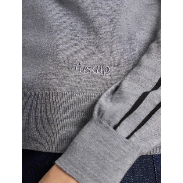 Fusalp Laryana Sweater in Mouse Grey and Black, view 5 | Turtlenecks | Coveti