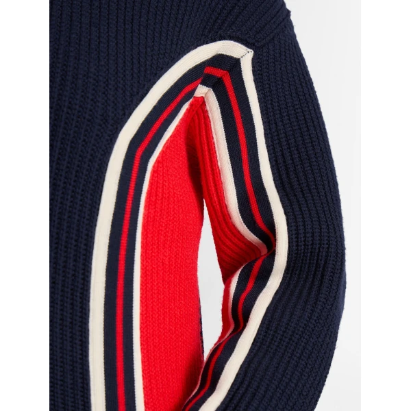 Fusalp Mirala Sweater in Navy, Racing Red and Snow, view 5 | Sweaters | Coveti