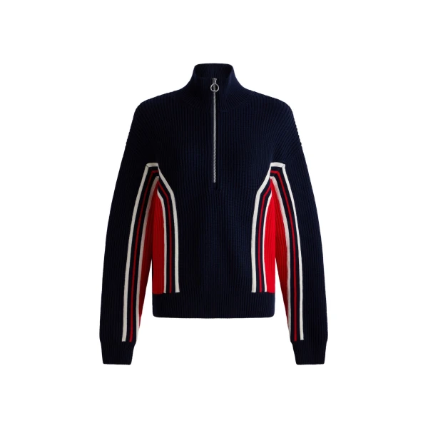 Fusalp Mirala Sweater in Navy, Racing Red and Snow | Sweaters | Coveti