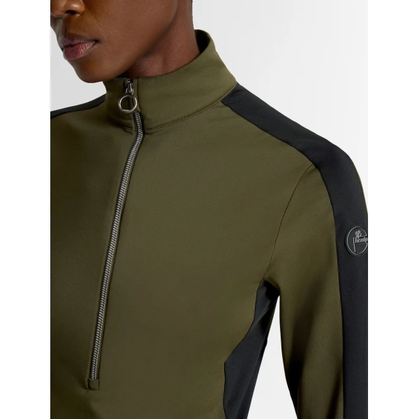 Fusalp Negam Thermal Layer in Moss Green and Black, view 5 | Base Layers | Coveti