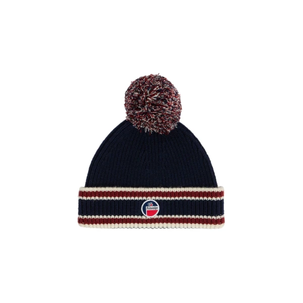 Fusalp Pompon Beanie in Navy, Racing Red and Snow | Hats | Coveti