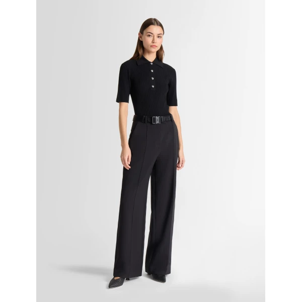 Fusalp Vera Short-Sleeve Polo Shirt in Black, view 2 | Short Sleeved | Coveti