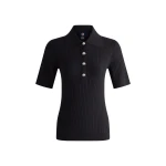 Fusalp Vera Short-Sleeve Polo Shirt in Black | Short Sleeved | Coveti